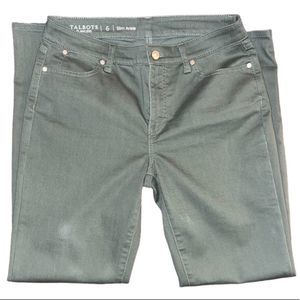 𝅺talbots flawless brand slim ankle olive green jeans size 6